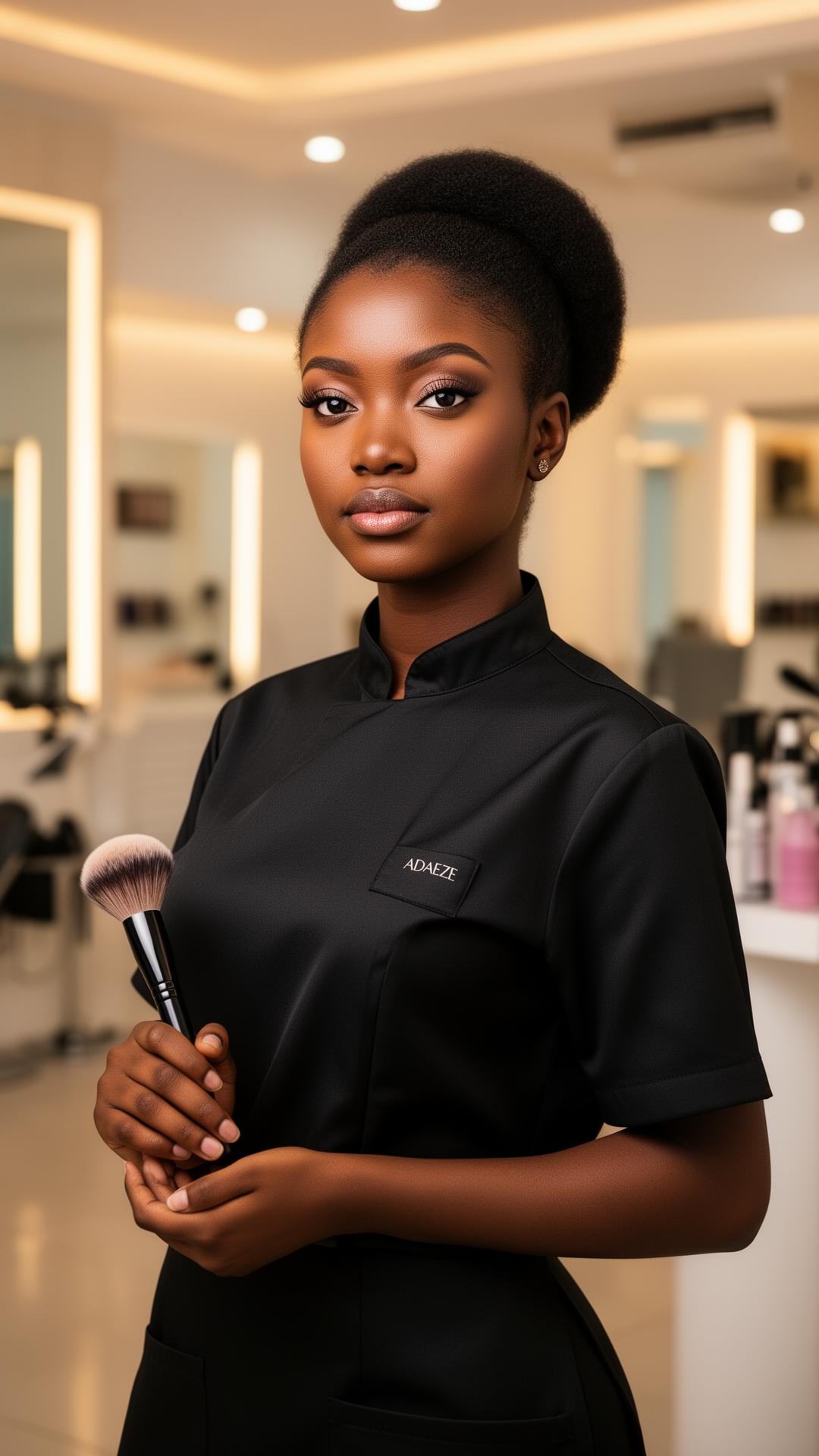 Portrait of Adaeze Okonkwo, certified Ginger cosmetics artist